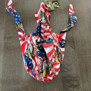 NWT Danbanna‎ American Flag Eagle Headwrap Do-Rag Skull Cap Bikercore Motorcycle